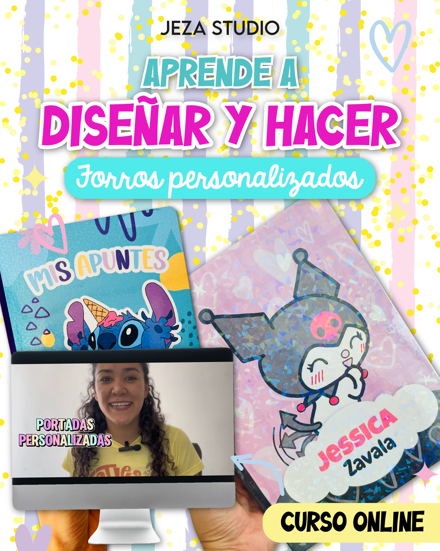 Curso en Línea para Diseñar y Hacer Forros Personalizados – Aprende Canva, Laminado y Forrado de Libretas