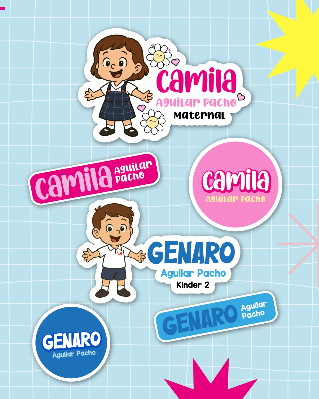 Diseño de etiquetas escolares