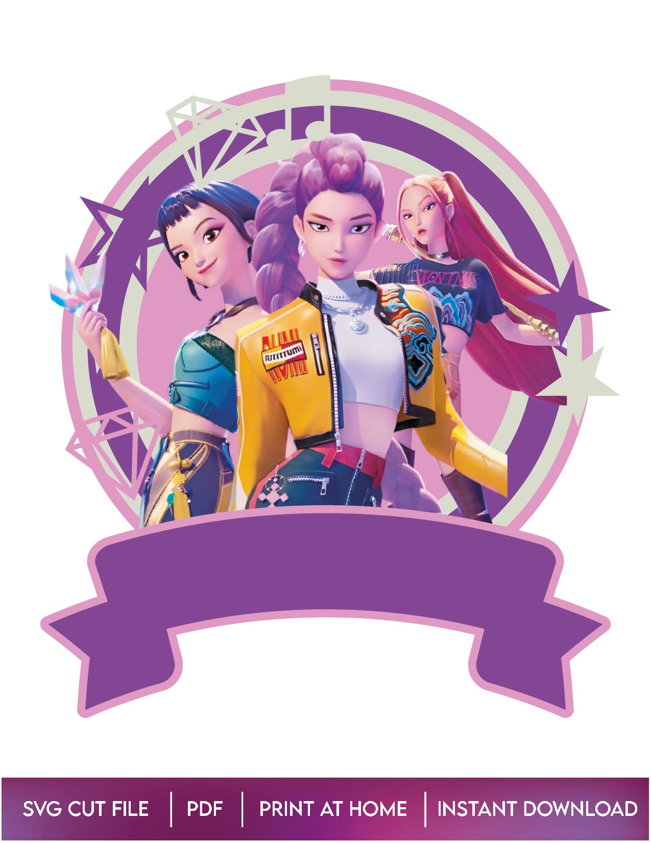 Huntrix Cake Topper Design