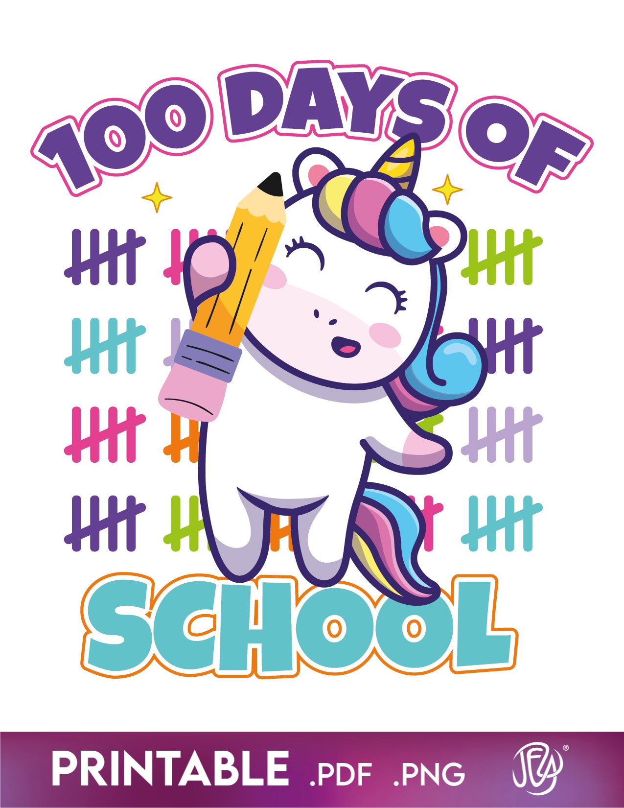 100 Days of school unicorn T shirt Design