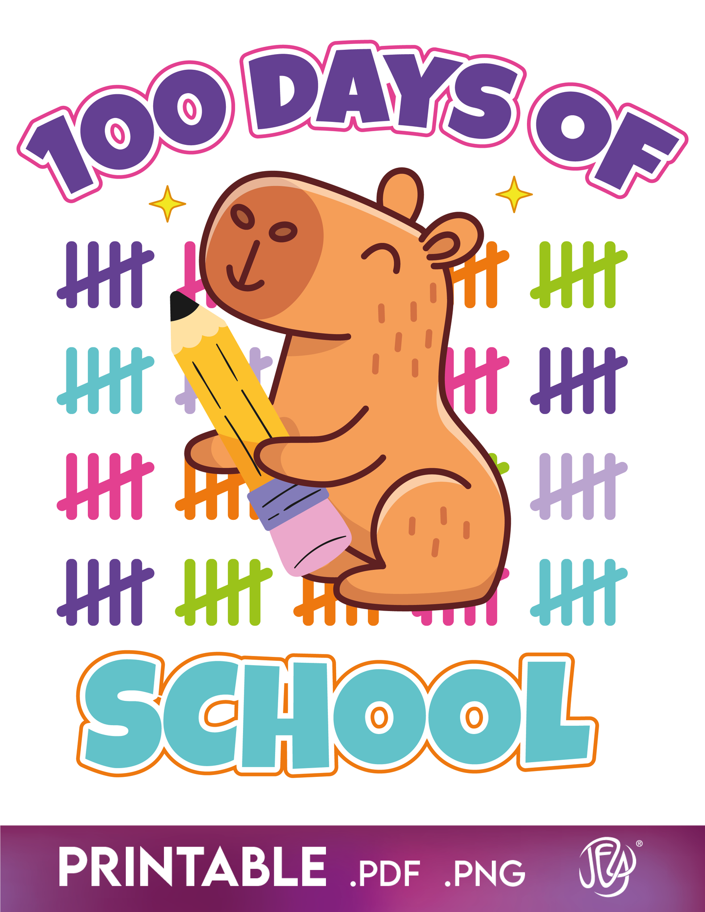 100 Days Capybara T shirt Design