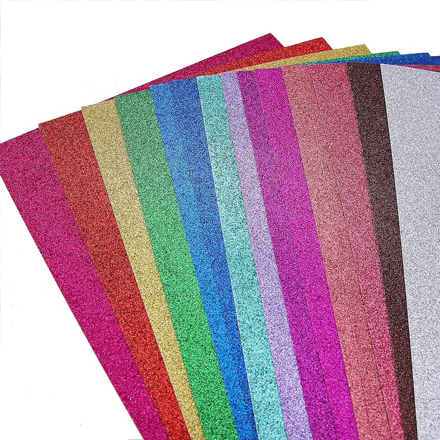 20 Cartulinas glitter A4 colores surtidos