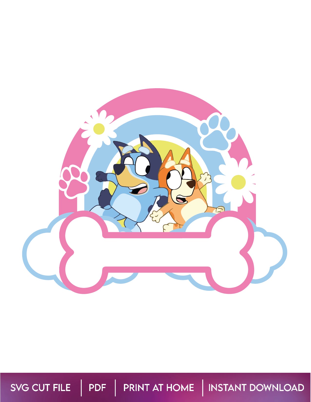 Bluey Arcoiris Diseño Cake Topper