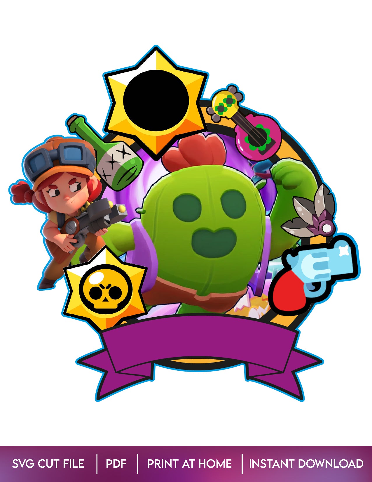 Brawl Stars Cake Topper Design