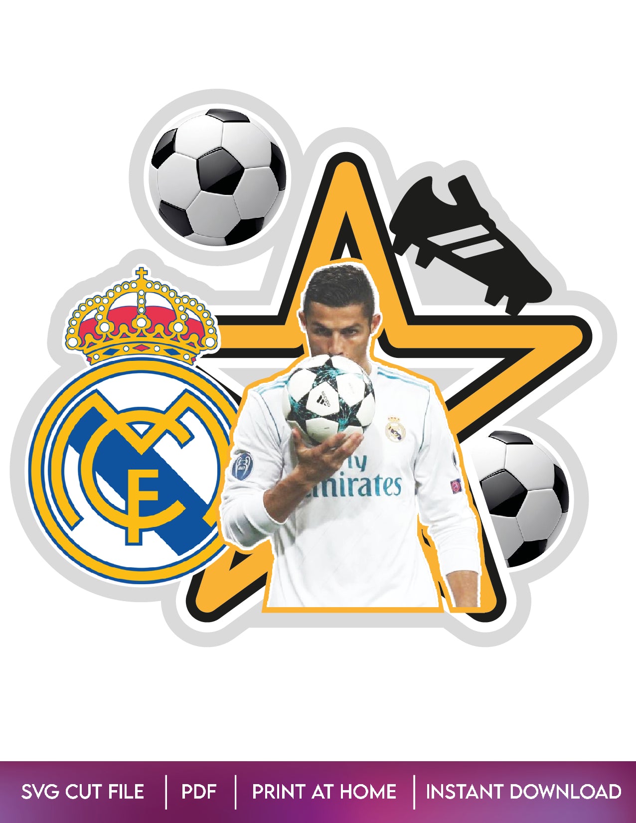 Cristiano Ronaldo Cake Topper Design