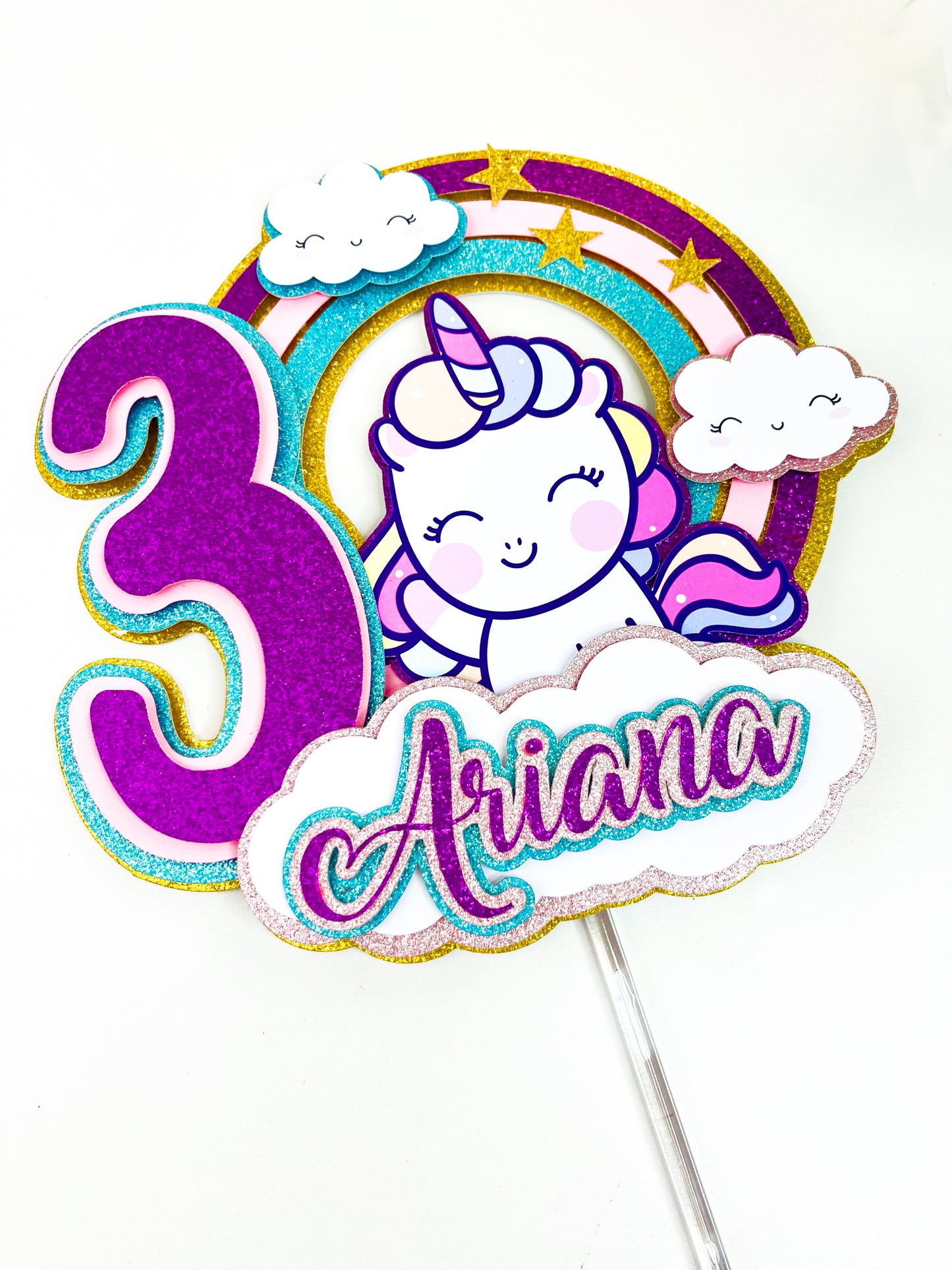 Unicornio 3 Cake Topper Design