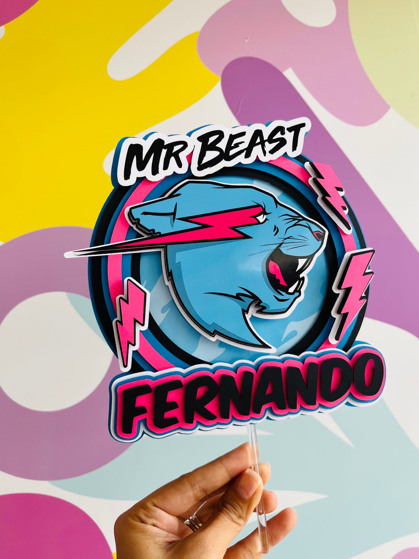 Mr Beast Cake Topper Design