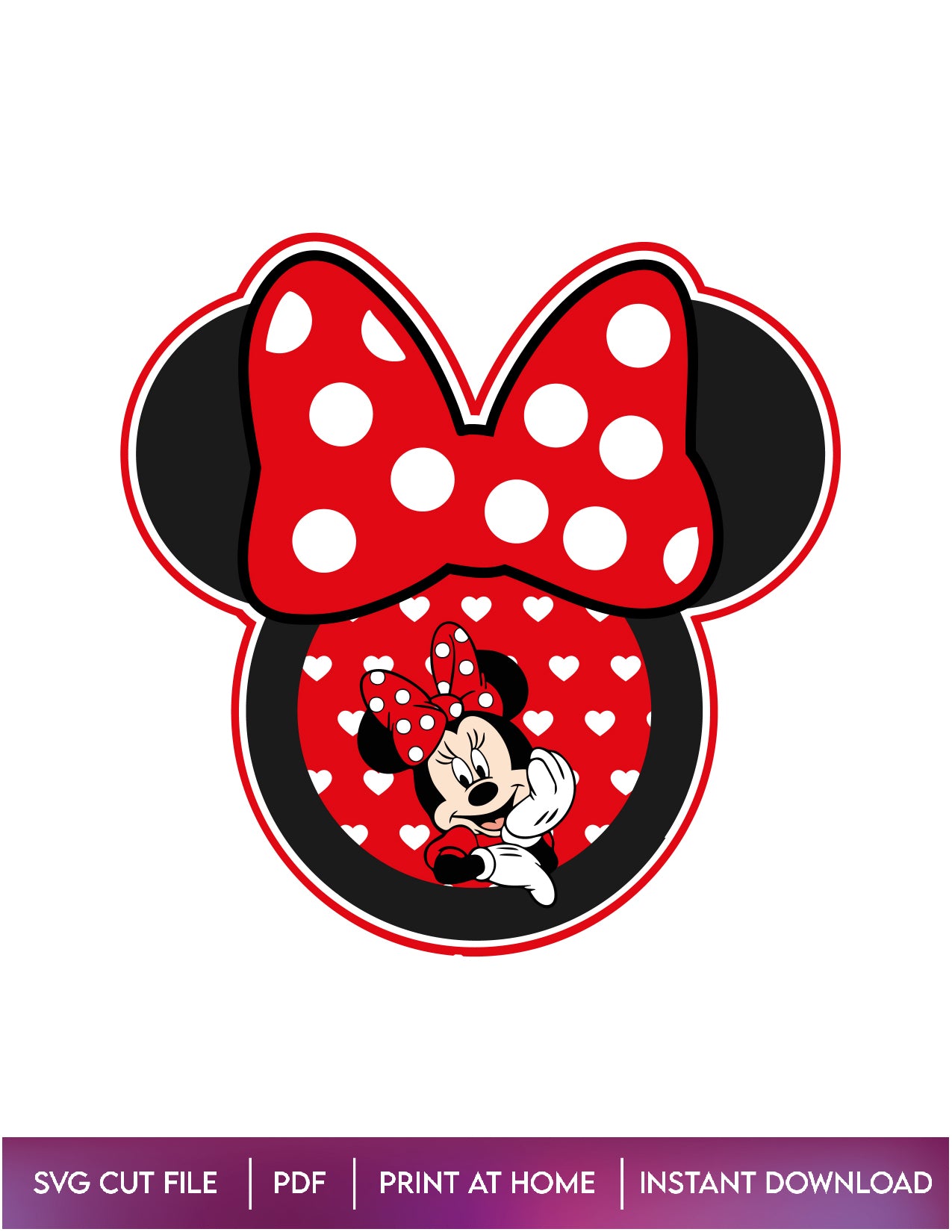 Minnie Mouse Cake Topper Design