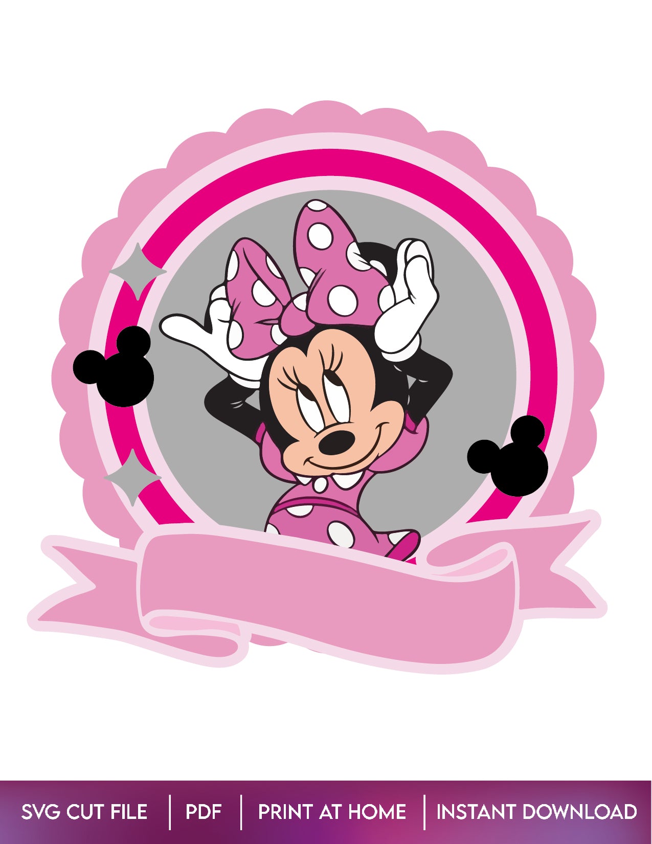 Minnie Mouse Cake Topper Design