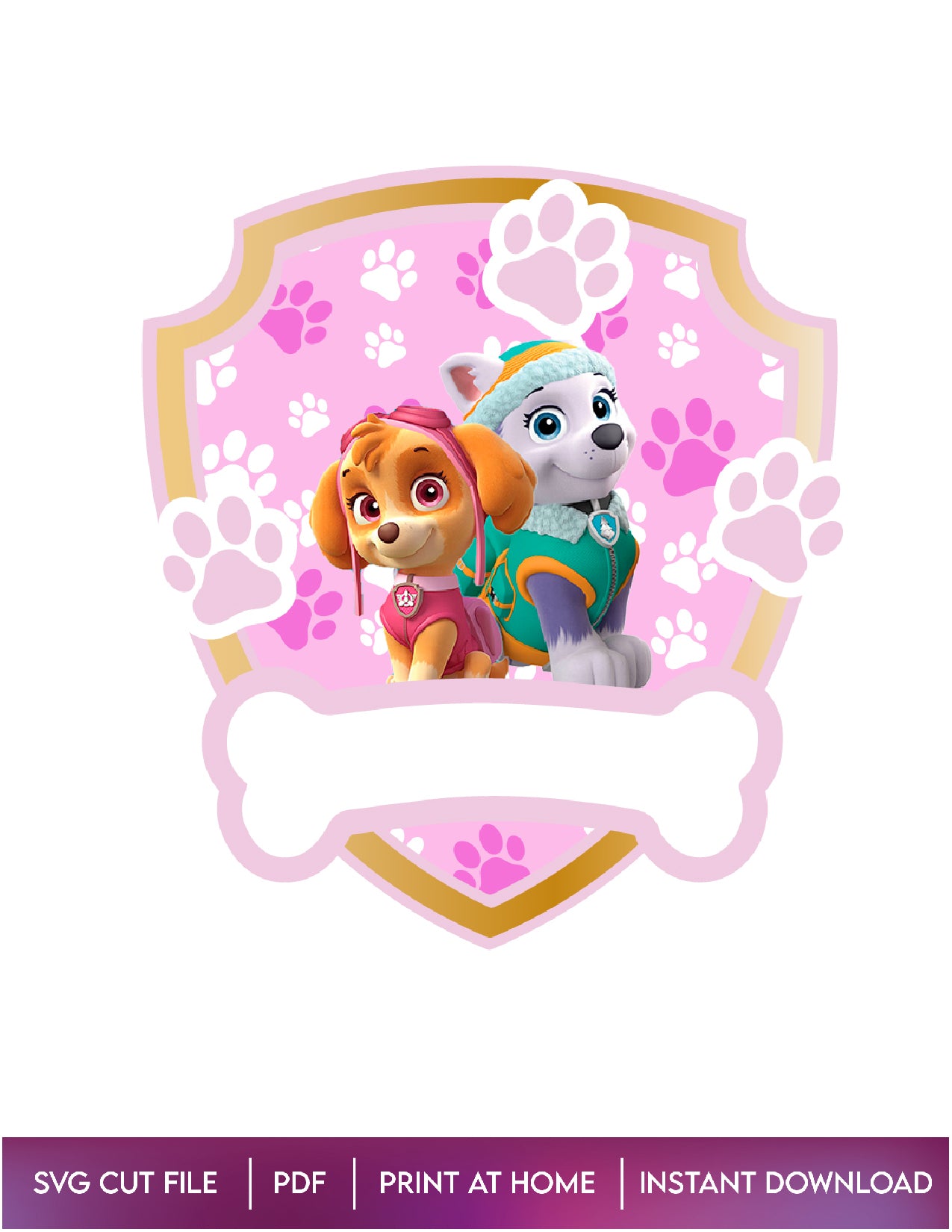 Paw Patrol Sky and Everest Cake topper Design