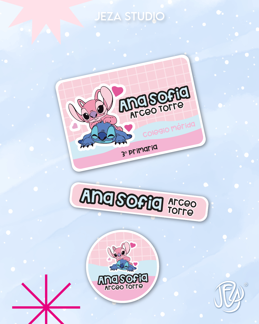 Diseño de etiquetas escolares