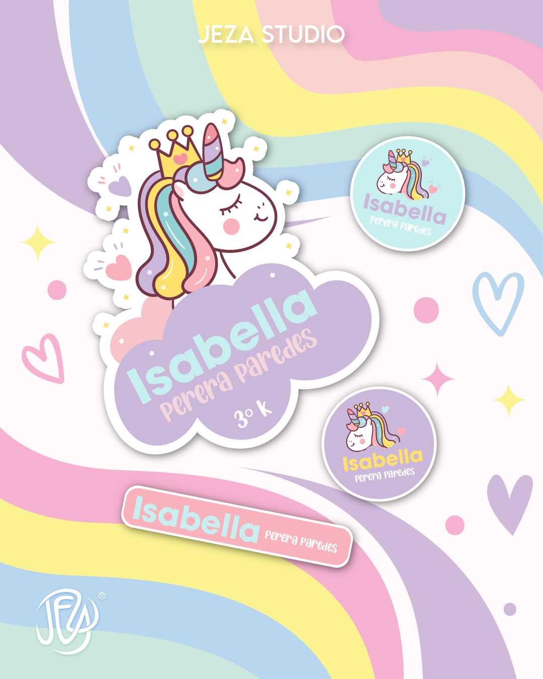 Diseño de etiquetas escolares