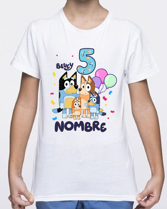 Playera Bluey cumpleañero