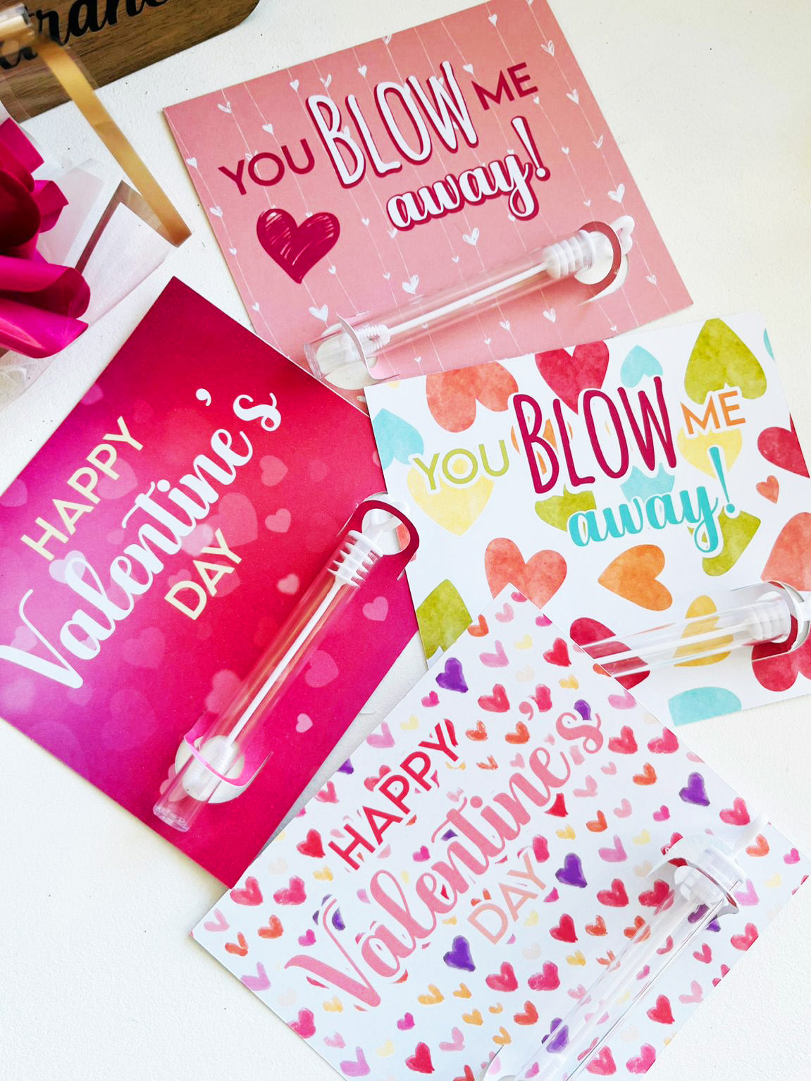 Bubble Card Valentines printable