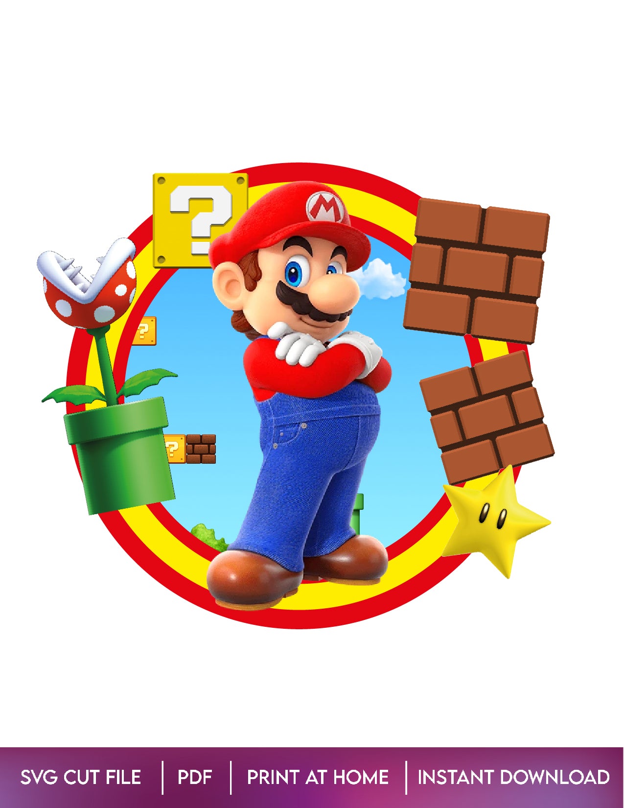 Mario Bross Cake Topper Design