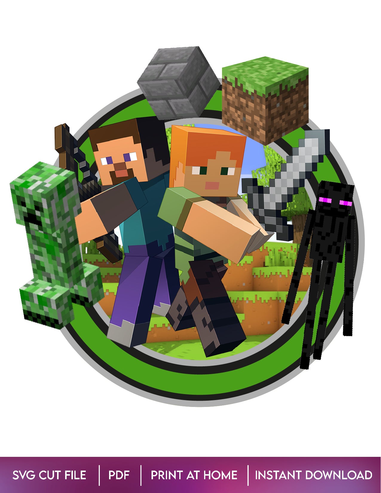 Minecraft Cake Topper Design