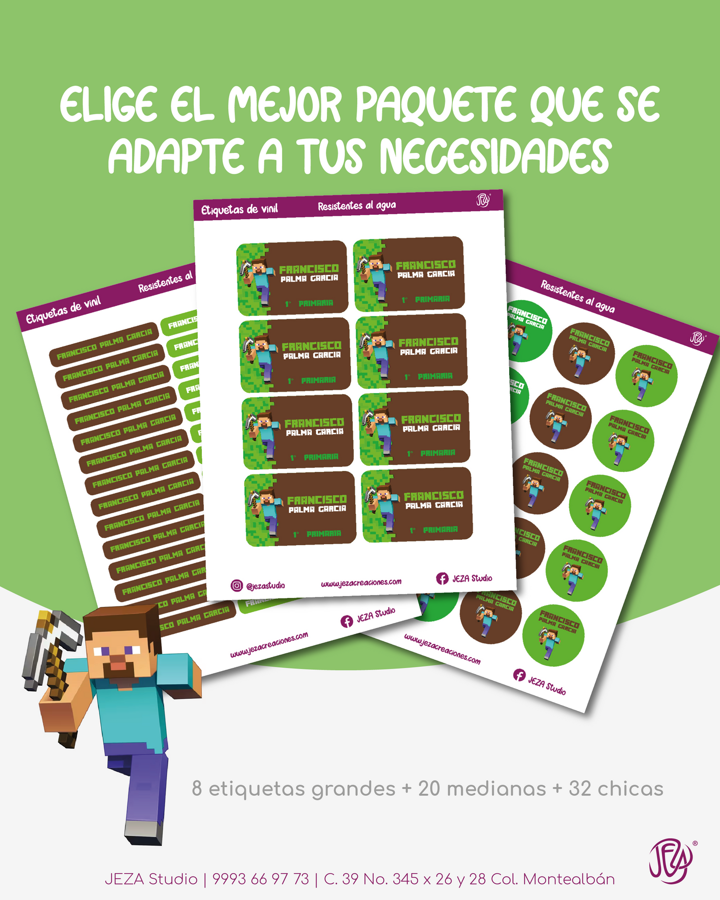 Paquete 2 Etiquetas escolares