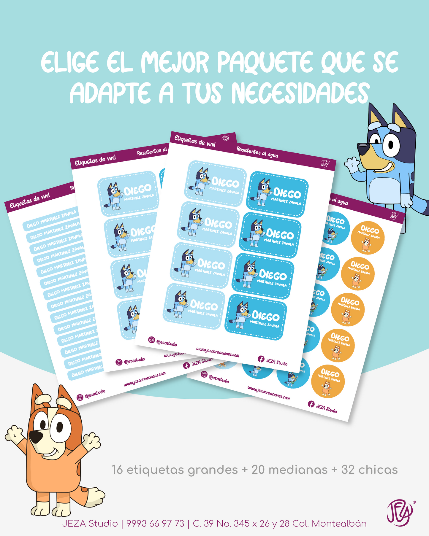 Paquete 1 Etiquetas escolares